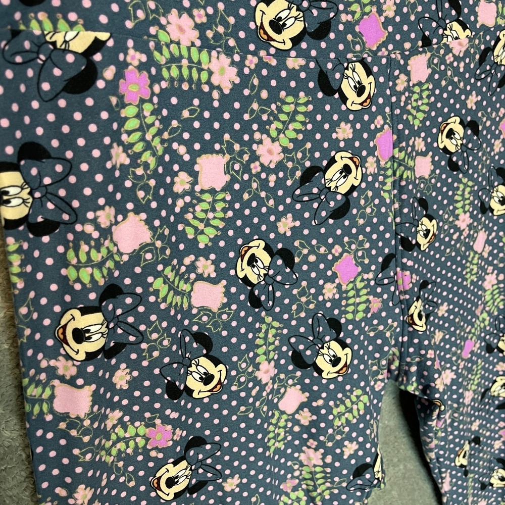 Lularoe Women Tall & Curvy Disney Minnie Mouse Flowers Polka Dots Leggings